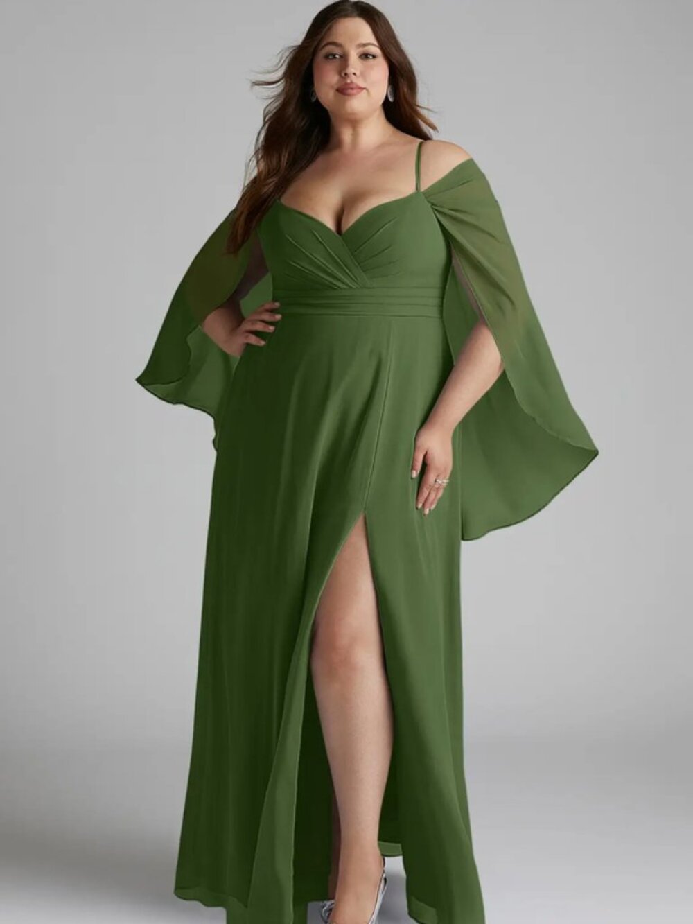 Azazie Cienna Olive size 20